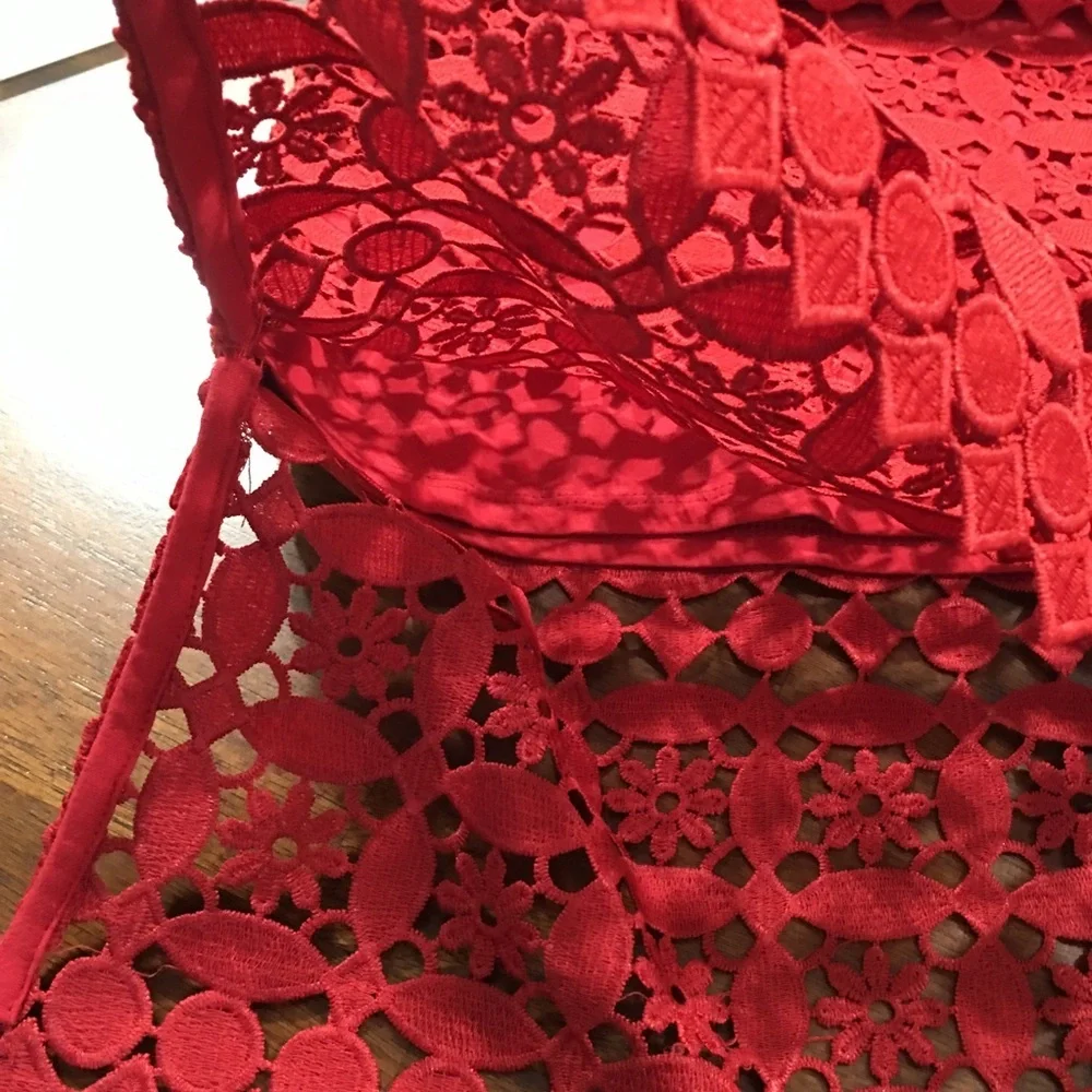 Anthropologie Lili’s Closet Maya Red Cutout Skirt NWT SZ S - Picture 5 of 8